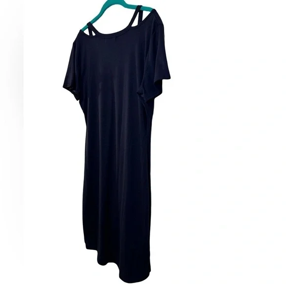 Berryou Navy Blue Cold Shoulder Dress Size L☀️ - Picture 7 of 12